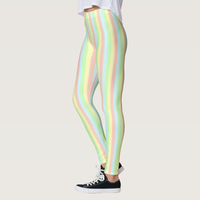 Leggings Tela a rayas del pastel del arco iris (Izquierda)