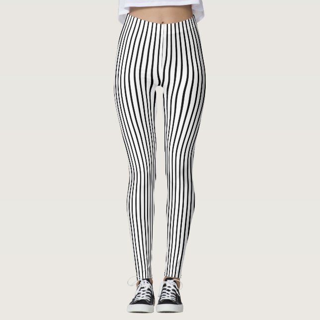 Leggings Tela a rayas negra (Anverso)