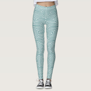 Leggings Tela de barro africano de leche azul y blanco bebé