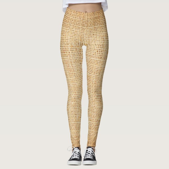 Leggings Tela de chándal natural, fondo texturado. (Anverso)