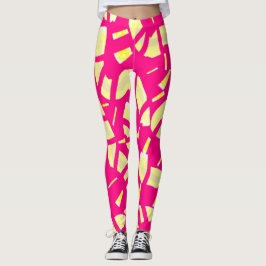 Leggings Tela de limón rosa y crema pálido rubicolando dulc