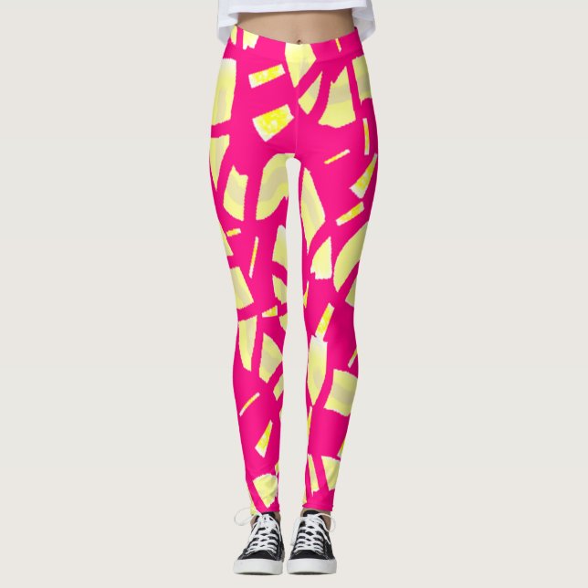 Leggings Tela de limón rosa y crema pálido rubicolando dulc (Anverso)