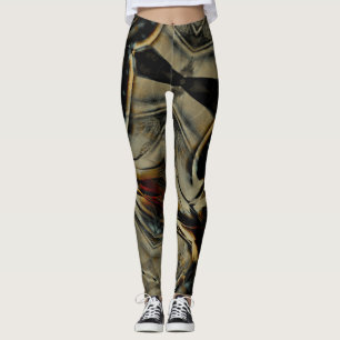 Leggings Tela digital rayada de textura satinada oscura