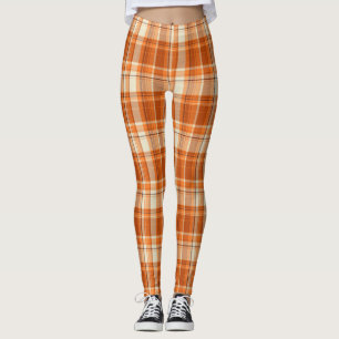 Leggings Tela escocesa anaranjada