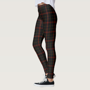 Leggings Tela escocesa de tartán amarilla roja doble negra