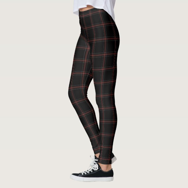 Leggings Tela escocesa de tartán blanca roja negra (Izquierda)