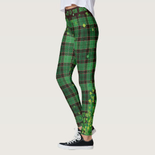 Leggings Tela escocesa de tartán de los tréboles del
