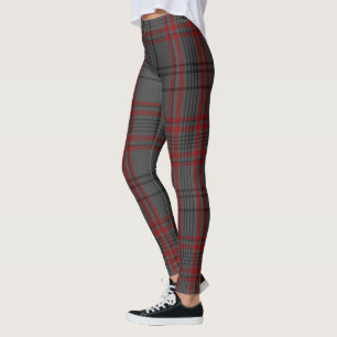 Leggings Tela escocesa de tartán gigante roja negra gris