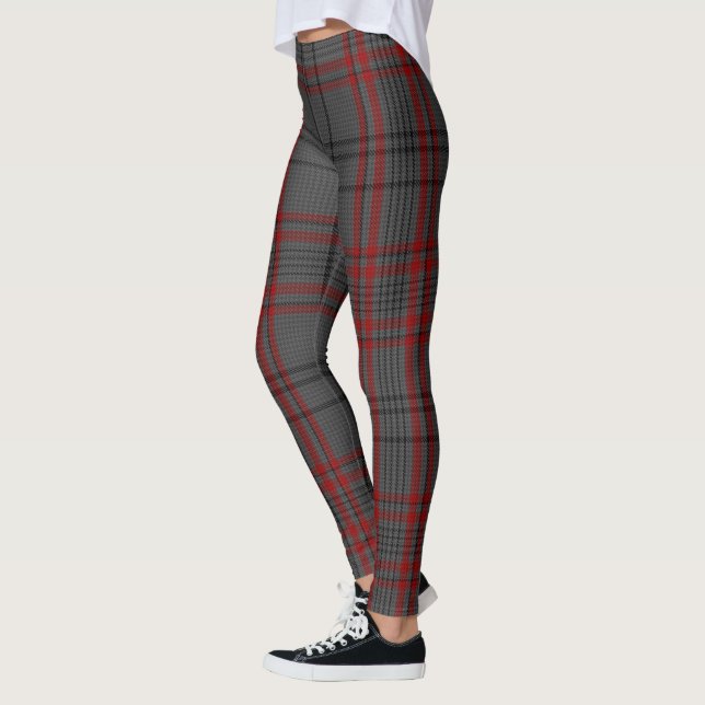 Leggings Tela escocesa de tartán gigante roja negra gris (Izquierda)