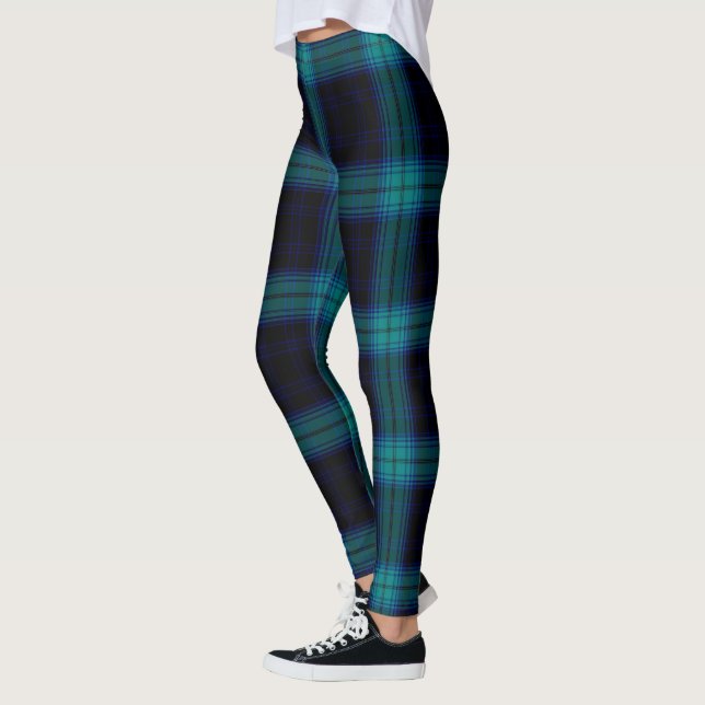 Leggings Tela escocesa de tartán grande azul verde azulada (Izquierda)