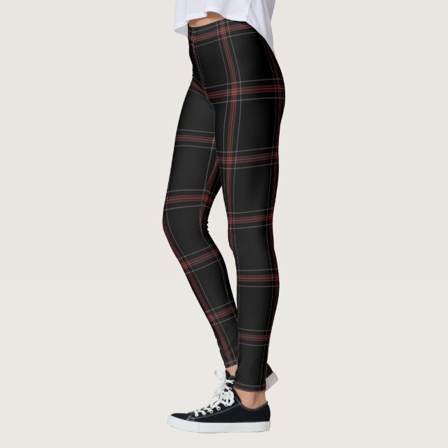 Leggings Tela escocesa de tartán grande blanca roja negra (Izquierda)