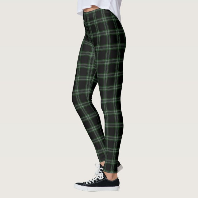 Leggings Tela escocesa de tartán gris verde negra (Izquierda)