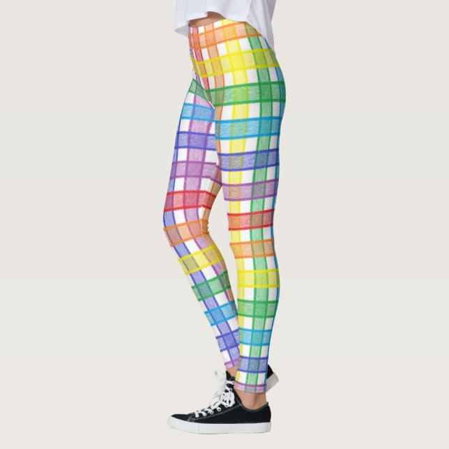 Leggings Tela escocesa del arco iris (Izquierda)