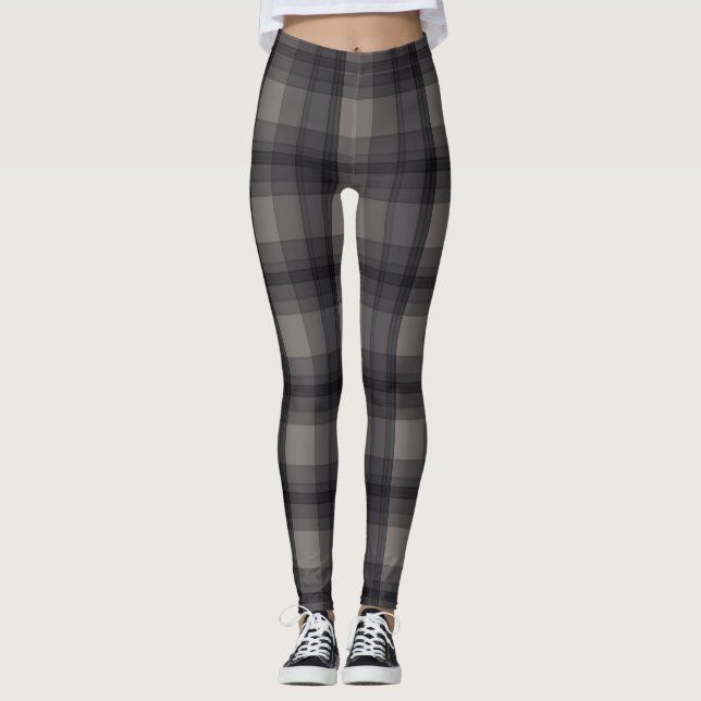 Leggings Tela escocesa gris oscuro (Anverso)