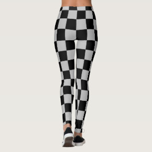 Leggings Tela escocesa negra y gris comprobada