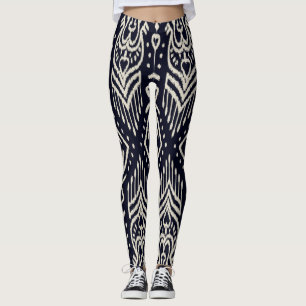 Leggings Tela Ikat bordada: Elegancia étnica.