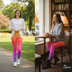 Leggings Tela moderna de cuadros escoceses neon gradiente