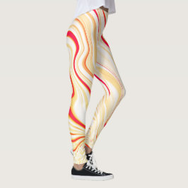 Leggings Tela ondulada con tonos beige claro, curva rosa ro