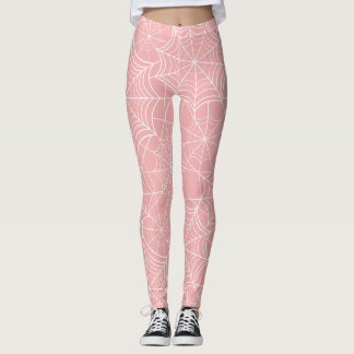 Leggings telaraña rosa pastel de halloween