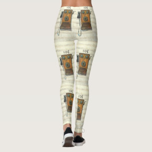 Leggings teléfono antiguo de la pared
