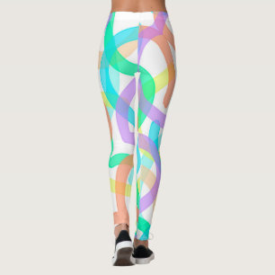 Leggings Tema de Art Pastel con matices rojos amarillos y a