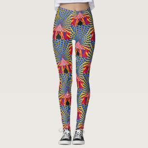 Leggings Tema de circo de movimiento radiante de lunares