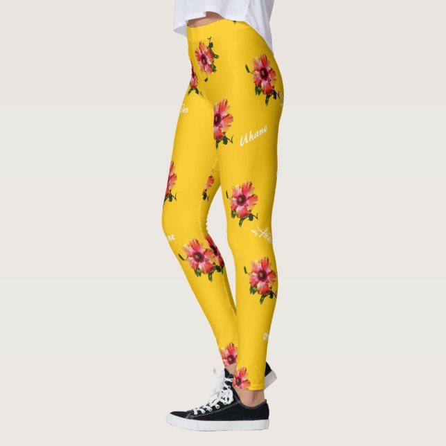 Leggings Tema de HAMbyWG Hawaiin con flor de Hibiscus (Izquierda)