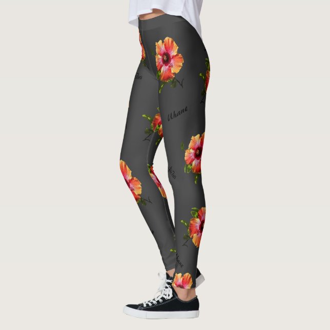 Leggings Tema de HAMbyWG Hawaiin con flor de Hibiscus (Izquierda)