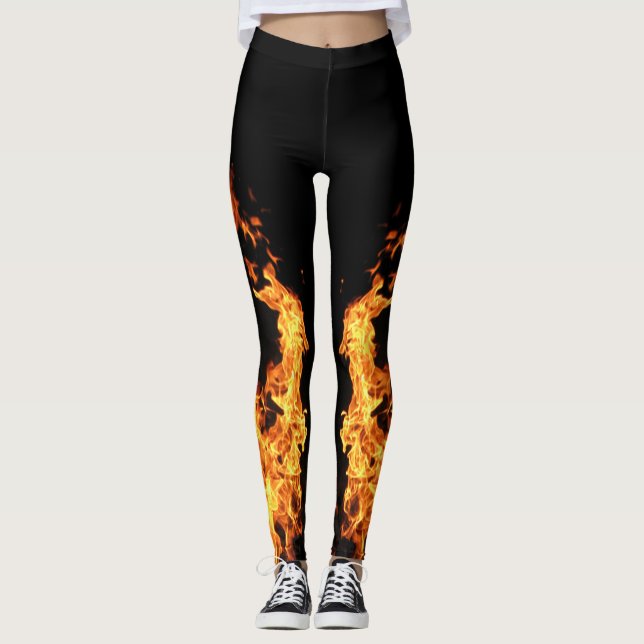 Leggings Tema de la llama del fuego de la leyenda (Anverso)