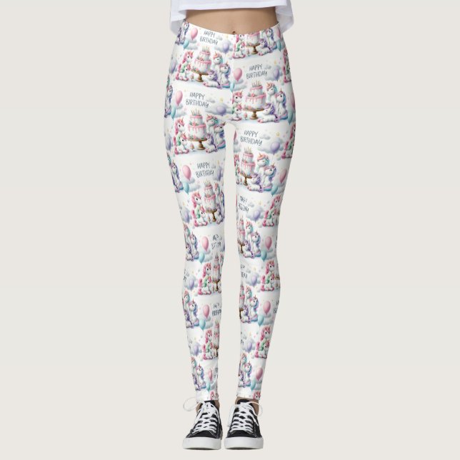 Leggings Tema de Unicornio Feliz (Anverso)