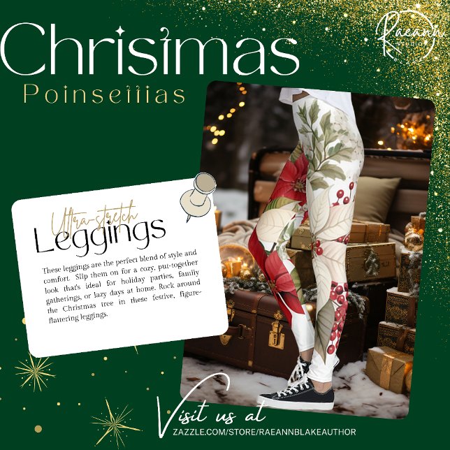 Leggings Temáticos de Nochebuena con Flor de Pascu (Subido por el creador)