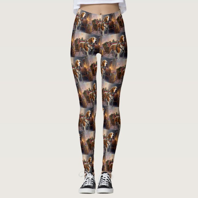 Leggings Temporada festiva de los Navidades Beagle (Anverso)
