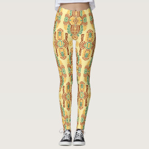 Leggings Tendencia de cosecha étnica: mosaico sin foco bohe