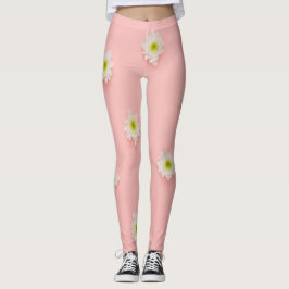 Leggings Tendencia de las flores blancas