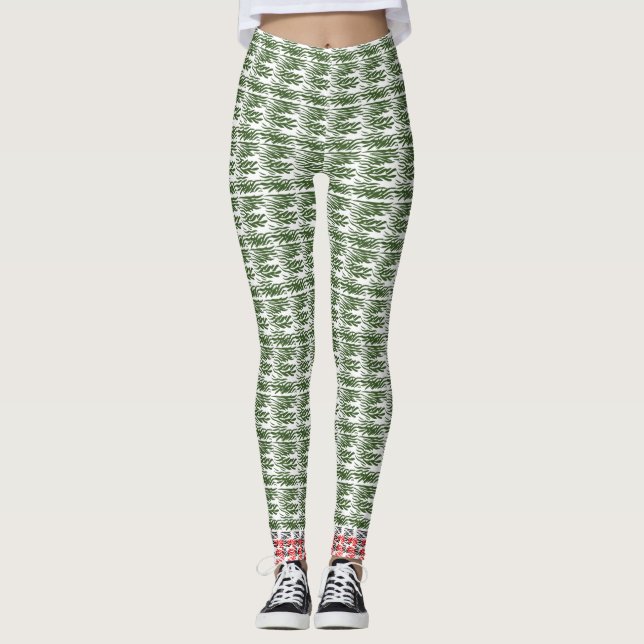 Leggings Tendencia de las piernas de Capri de hierba verde (Anverso)