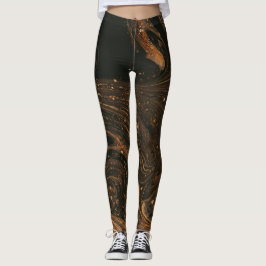 Leggings Tendencia de las piernas de oro negro