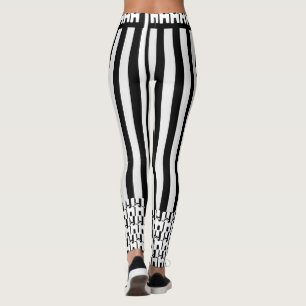 Leggings Tendencia Moda de cebra de piernas monocromas