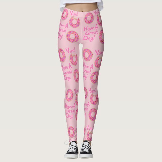 Leggings Tener un gran patrón de eslóganes de donut (Anverso)