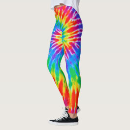 Leggings Teñido anudado espiral del arco iris