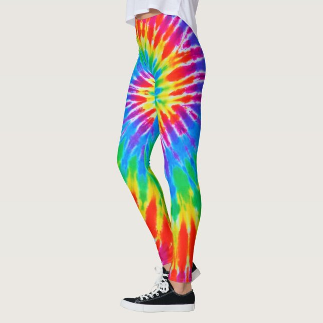 Leggings Teñido anudado espiral del arco iris (Izquierda)