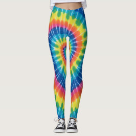 Leggings teñidos con efecto tie-dye y colores vibr