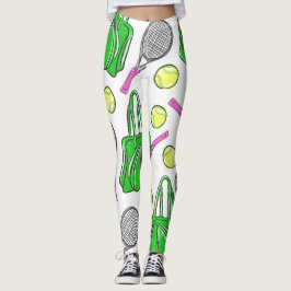 Leggings Tennis Racquet Bag Balls Preppy
