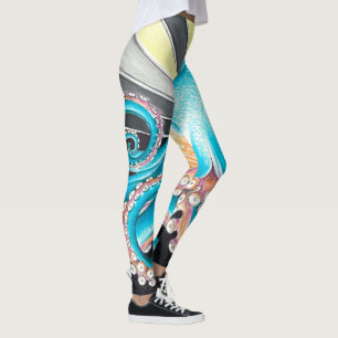Leggings Tentacles del pulpo Tentacles Kraken Tinta Retro