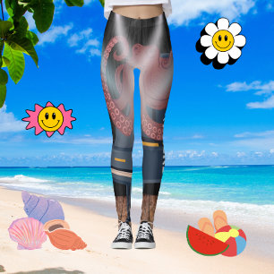 Leggings Tentáculos de pulpo marrón de moda Ejercicio de gi