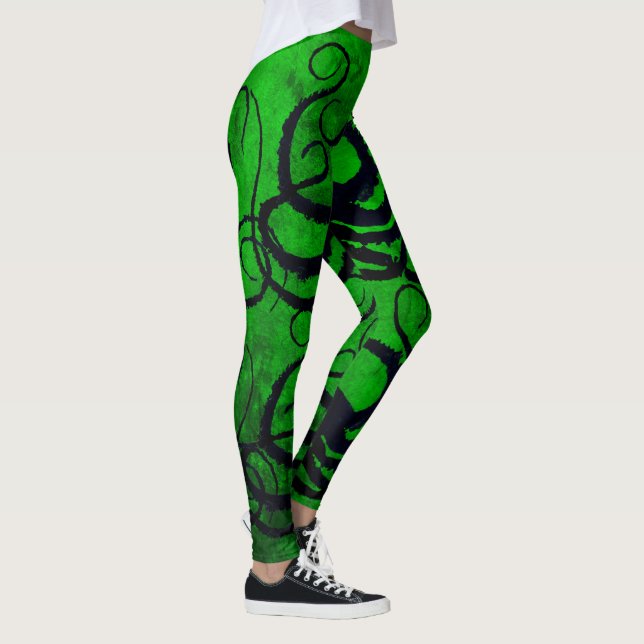 Leggings Tentáculos en verde - polainas del pulpo (Derecha)