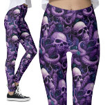 Leggings Tentáculos morados góticos y calaveras pulpo oceán<br><div class="desc">Tentáculos púrpuros góticos y garrapatas | Vestidos subacuáticos que se sumergen en un estilo distintivo con estas Leggings góticas. Perfecto para el gimnasio o para hacer alarde de su estilo único, estas leggings evocan tesoros submarinos, lechos oceánicos y submarinismo con coral. Muestra tu individualidad en el gimnasio o más allá....</div>