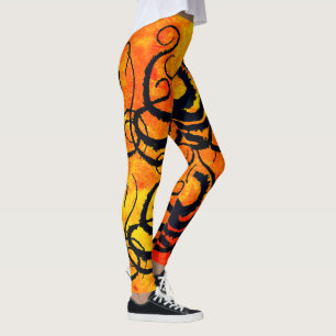 Leggings Tentáculos Octopus En El Fuego - Piernas