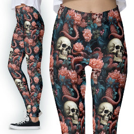 Leggings Tentáculos octopus y cráneos góticos alternativos