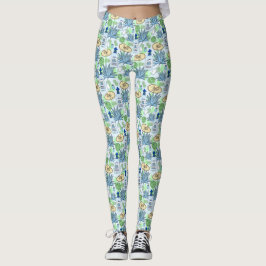 Leggings Tequila Drinker Cactus Agave Azul y Sombreros
