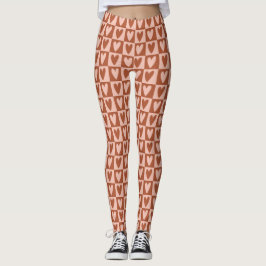 Leggings Terracotta Boho Hearts Valentine Gift